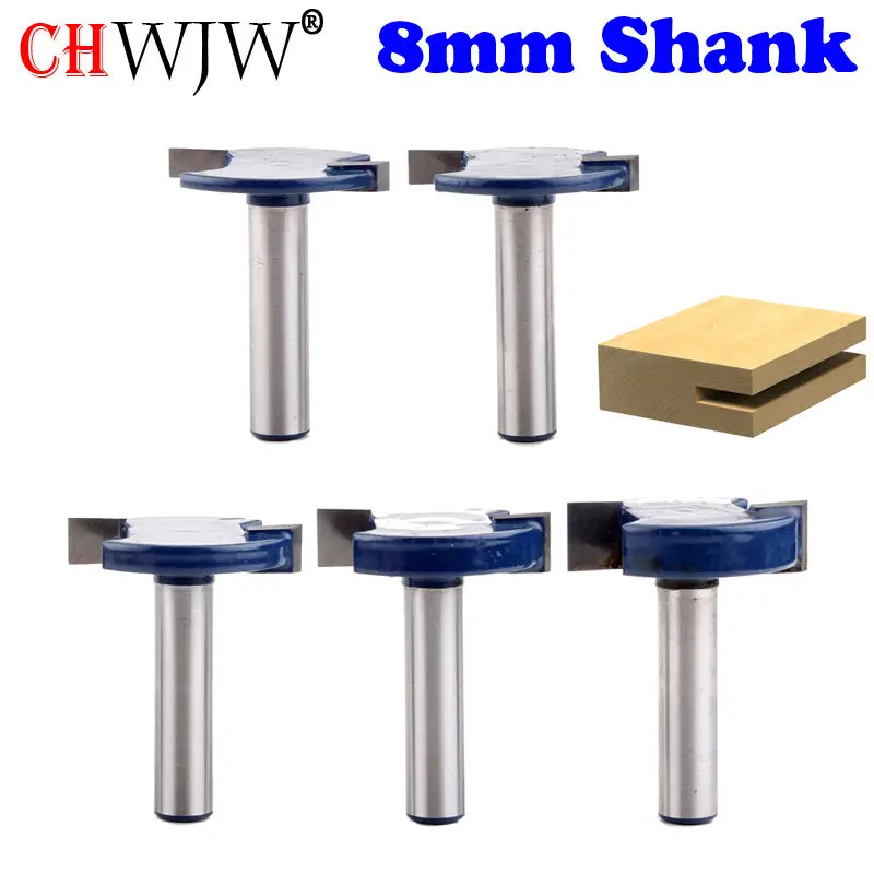 5pcs 8mm Shank T Type Bit With Bearing router bit set 