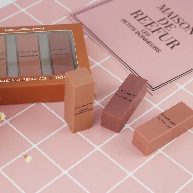 K.A.N Brand 3pcs for box Mini Matte Rouge Lipstick Makeup Long Lasting Kiss Water-proof Moisturizing Glossy Lips matte lipstick K.A.N Brand 3pcs for box Mini Matte Rouge Lipstick Makeup Long Lasting Kiss Water-proof Moisturizing Glossy Lips matte lipstick