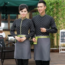 Hotel Uniform Characteristics Autumn Winter Hot Pot Shop Restaurant Waiter Work Wear Long Sleeve Women Suit Unisex Waitress J026