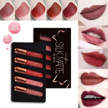 

5Pcs/Set Matte Liquid Lipstick Long Lasting Natural Lip Gloss Kits Makeup Lipgloss Cosmetics Maquiagem