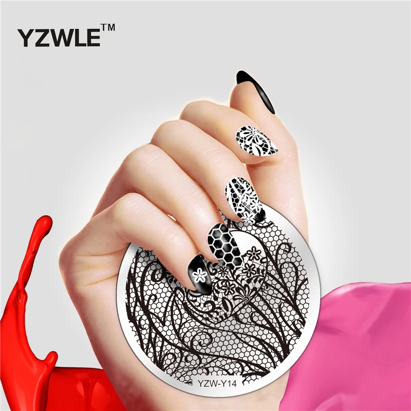 1 шт леопардовое перо Кружева шаблон для дизайна ногтей штамп шаблон изображения пластины YZWLE штамповки пластины