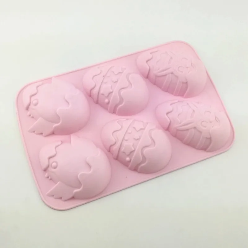 LIXYMO 6cells BIG SIZE Easter Egg silicone Molds chocolate cake jelly