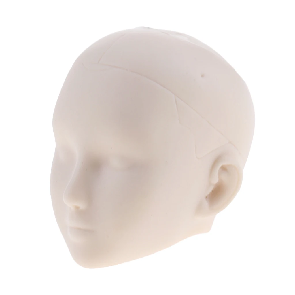 1:6 Scale Vinyl Action Figure Doll Head Reference Sculpting Makeup Practice for Dolls Model Children Toy White Skin/General Skin