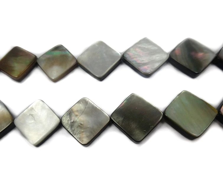 

10mm 1Strand Approx. 15.5" Peacock Abalone Shell Loose Coin Beads Black Shell Bead Square Shape Mother of Pearl Bead DIY Jewelry