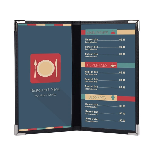 100pcs customized menu folder restaurant menu cover pu leather