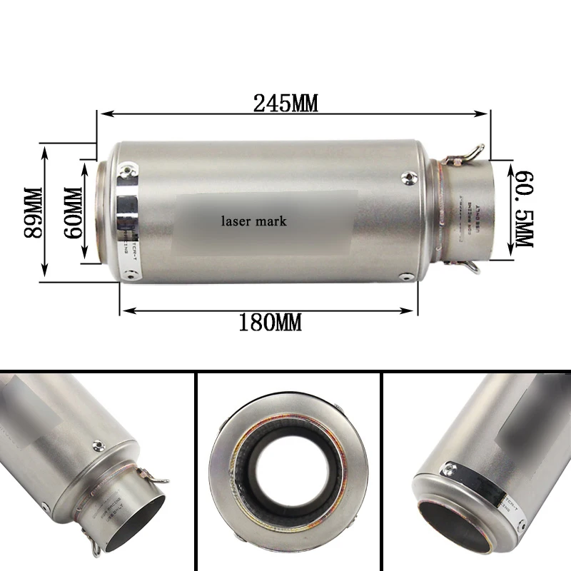38-60,5 мм универсальный короткий глушитель наконечник трубы с DB Killer Silp на 245-300 мм глушитель выхлопной системы мотоцикла