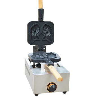 

220V Commercial Electric Non-stick Gas 2Pcs Fish Waffle Machine Taiyaki Fish Waffle Iron Baker Stainless Steel Bread Baker
