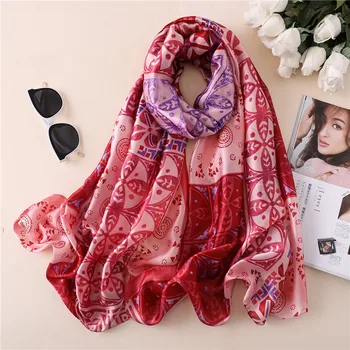

silk scarf women 2019 large pashmina fashionable scarves long shawls 1932#