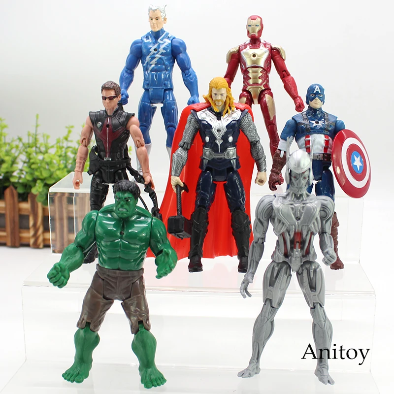 Avengers Figure Super Heroes Iron Man Captain America Hulk Thor PVC Action Figures Toys 7pcs/set 17cm KT4626 Avengers Figure Super Heroes Iron Man Captain America Hulk Thor PVC Action Figures Toys 7pcs/set 17cm KT4626