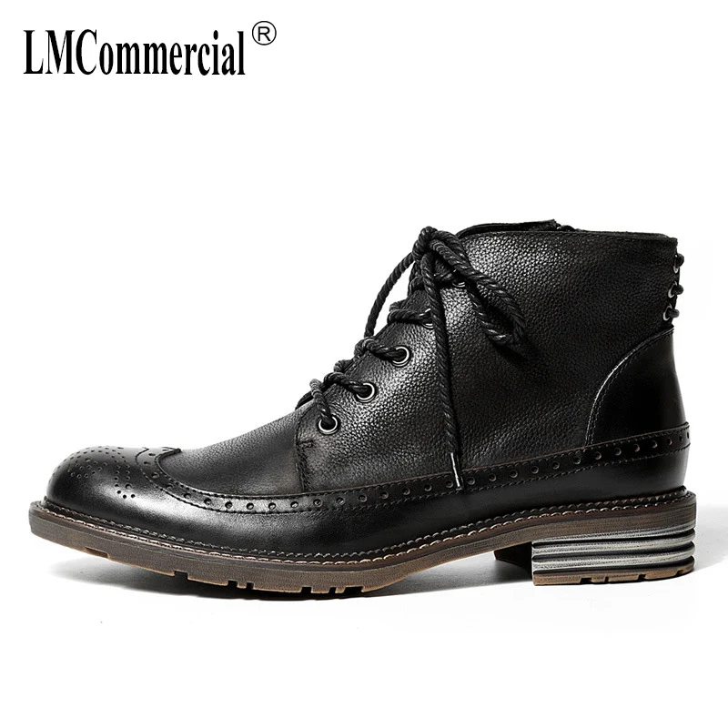 

bullock chelsea boots men autumn winter British retro men black ankle military boot mens boots Martin fashion shoes cowhide