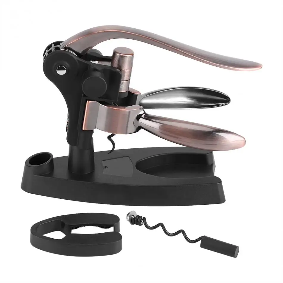 Stainless Steel Bottle Opener Kit With Stand Foil Cutter Vacuum Stopper