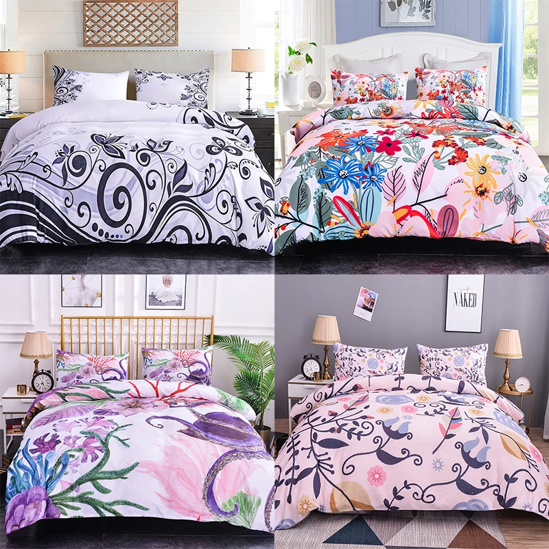 

Boniu Pastoral Jacquard Style Bedding Set 2/3pcs Flower Pattern Bed Set Comfortable Girls Duvet Cover Set Twin Size Quilt Cover
