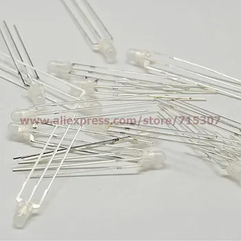 

PHISCALE 50pcs 3mm red/green bicolor led common cathode round with domed top foggy lens 3pins high brightness