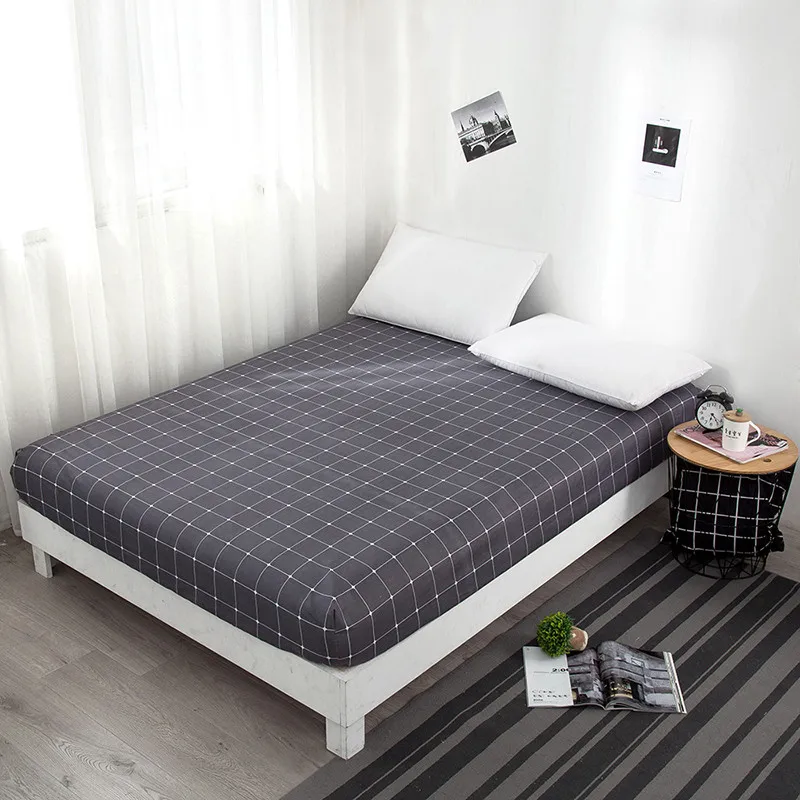 type4 Simple New Printed Matress Cover Anti Dust Mite Mattress Protector Pad Air-Permeable Fitted Sheet Bed Linens with Elastic - Цвет: type4