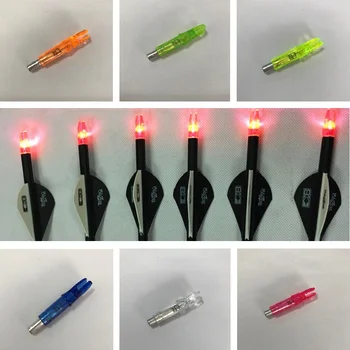 

12pcs ID6.2mm LED Lighted Archery Arrow Nocks Tail Carbon Fiberglass Shafts Compound Crossbow Hunting Bling Bling Laser Shooting