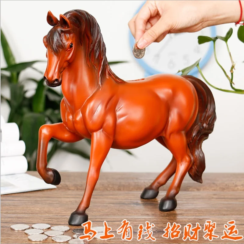 Creative Horse Piggy Bank Resin Animal Modern Art Sculpture Children S Money Saving Box Home Decor Coin Box Money Boxes Aliexpress