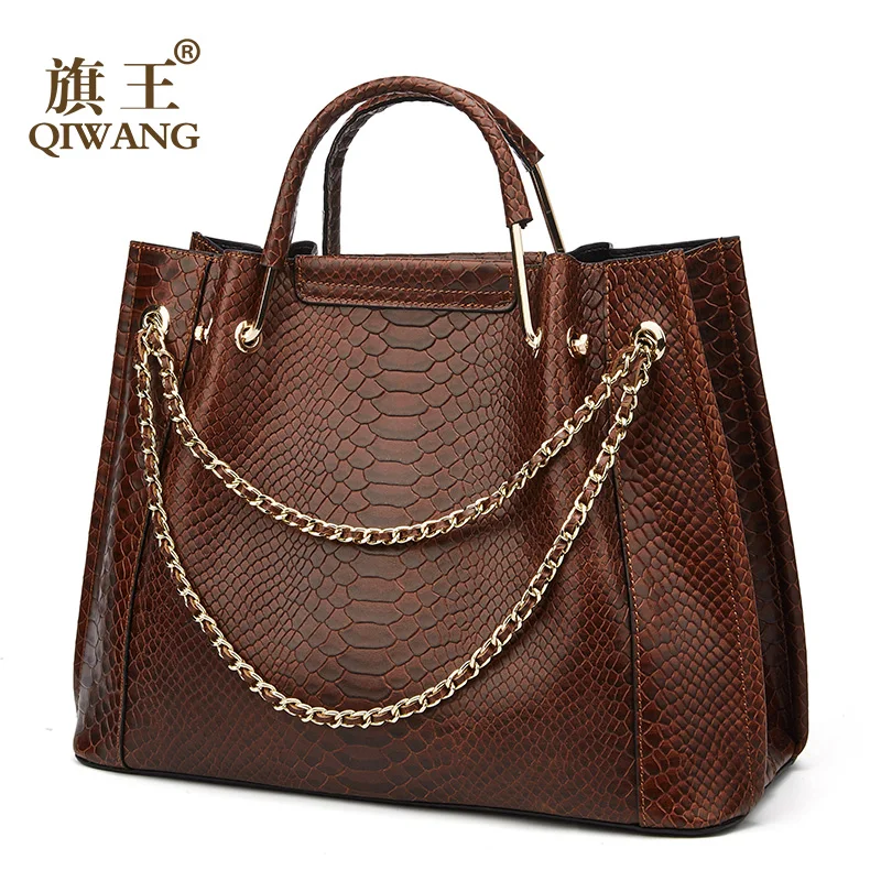 

Fashion Hardware Women Handbags Bags Genuine Leather 2019 Brand Designer Female Bag Crocodile Shoulder and Handbag bolsa