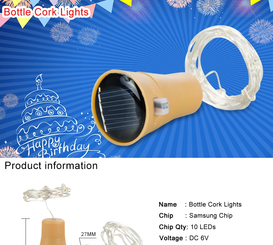 1M LED Solar Copper Wire String Light  (1)