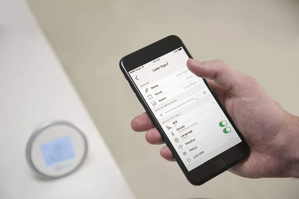 Лазерное яйцо 2 умный внутренний монитор качества воздуха измеряет мелкую пыль PM2.5 Температура Влажность WiFi включен Совместимость с Homekit