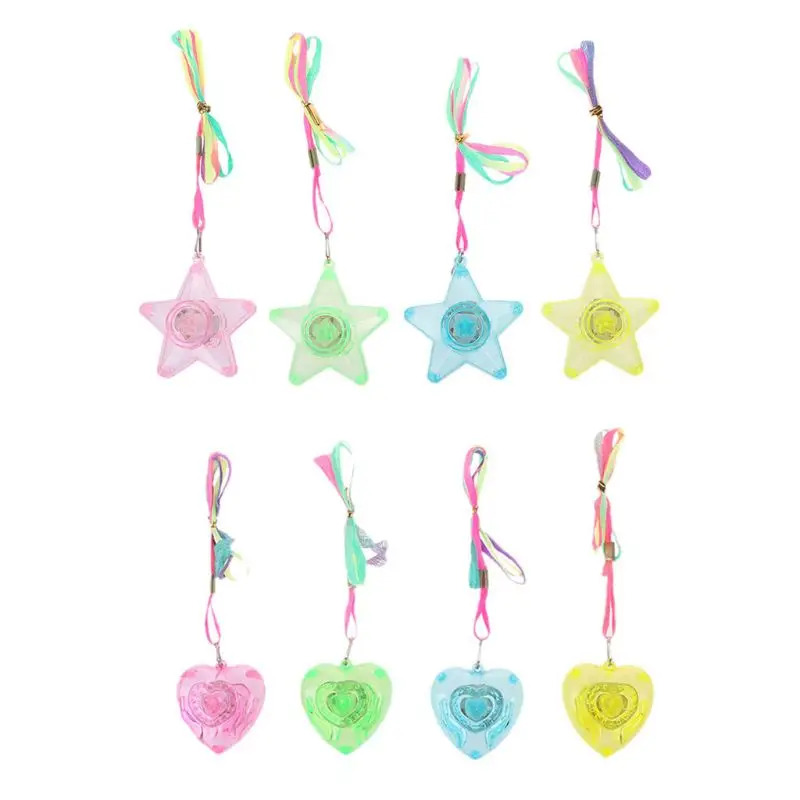 Пятиконечная звезда в форме сердца Красочный светодиодный ожерелье "Искра" блестящие подвески вечерние сувениры детский игрушечный светильник
