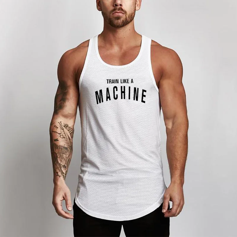

Mens Casual Slim Fit Fitness Tank Tops For Male Summer Mesh Sweat Absorption Sleeveless Active Muscle Shirts Vests Undershirts
