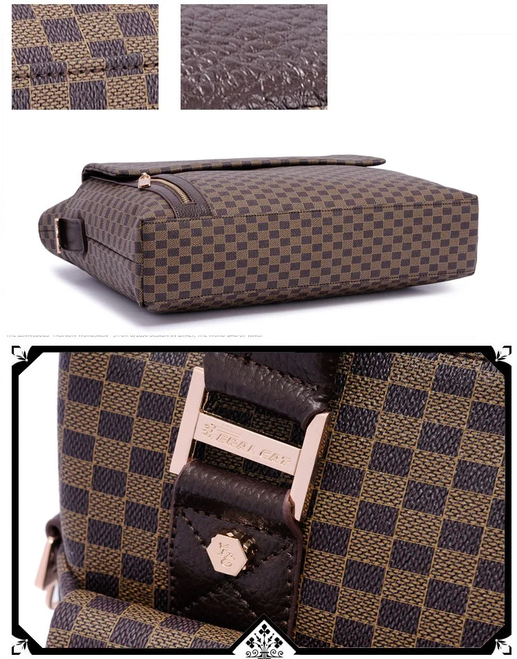 Mens Leather Bag Crossbody Tote Handbag Shoulder Bags Casual Handbags Zipper Brown High Quality11