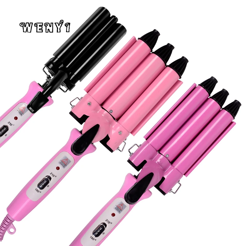 110-220V Perm Splint Titanium Automatic Ceramic Hair Curler 3 Barrels Big Waver Curling Iron Hair Curlers Rollers Styling Tools 110-220V Perm Splint Titanium Automatic Ceramic Hair Curler 3 Barrels Big Waver Curling Iron Hair Curlers Rollers Styling Tools