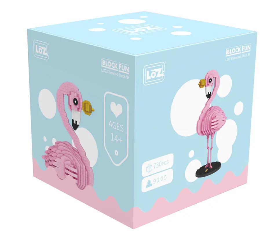 LOZ Алмазные блоки игрушка Фламинго розовая птица фигурка красочные Мультяшные животные развивающие Кирпичи DIY Дети подарок 9205