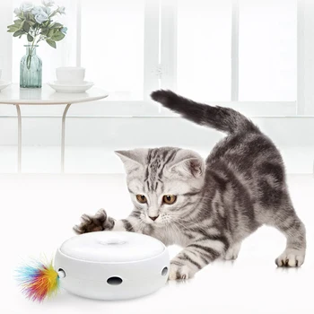 

Automatic Cat Toy Electric Cat Catching Mouse Donut Turntable Interactive Smart Teasing Cat Stick Crazy Game Spinning Turntable