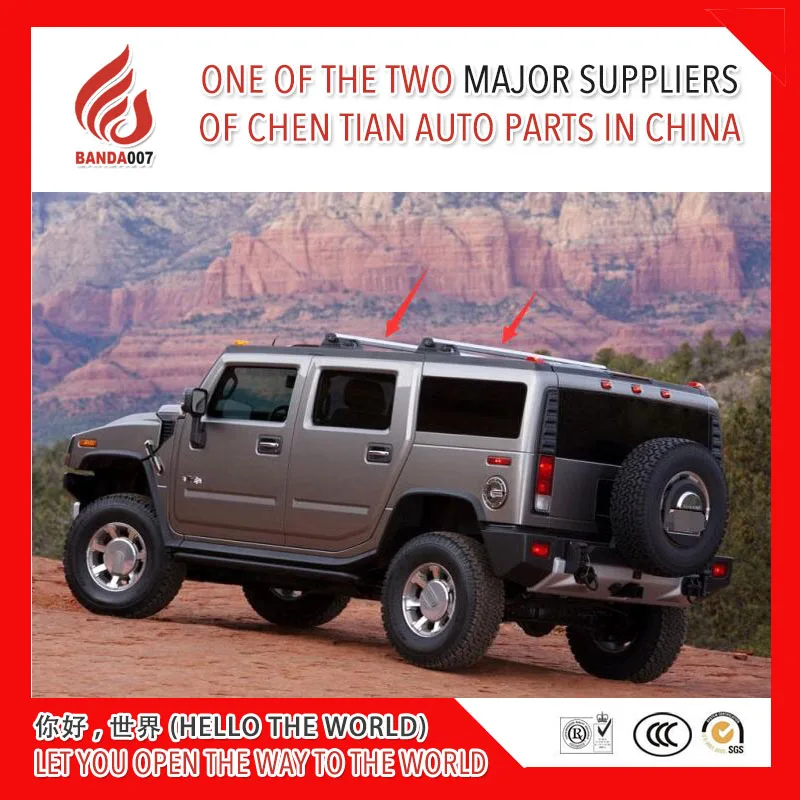 

High quality Aluminium Alloy dedicated roof side rail cross bar for Hummer H2 2002 2003 2004 2005 2006 2007 2008 2009