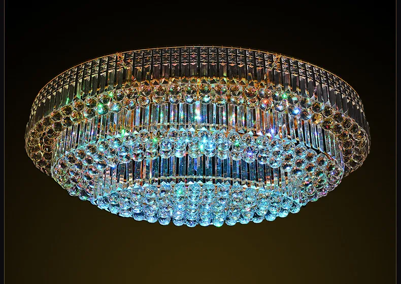 Современный Хрустальные цепи LED Книги по искусству деко потолочный светильник эллипса яйцо Форма Золотая роскошь 7 цветов E14 свет зал Sittingroom