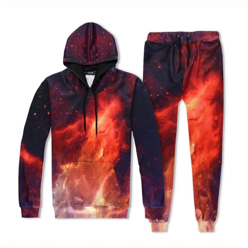 

Fire Printed 3D Men Women Hoodies Sweatshirts Hooded Jacket Streetwear Black Red Casual Pullover Outfits Tracksuit Tops Pants