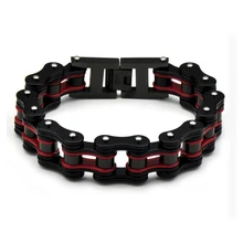 Панк Рок желтый красный браслет для мужчин ювелирные изделия 10 мм широкий браслет модные ювелирные изделия подарок для человека дружбы