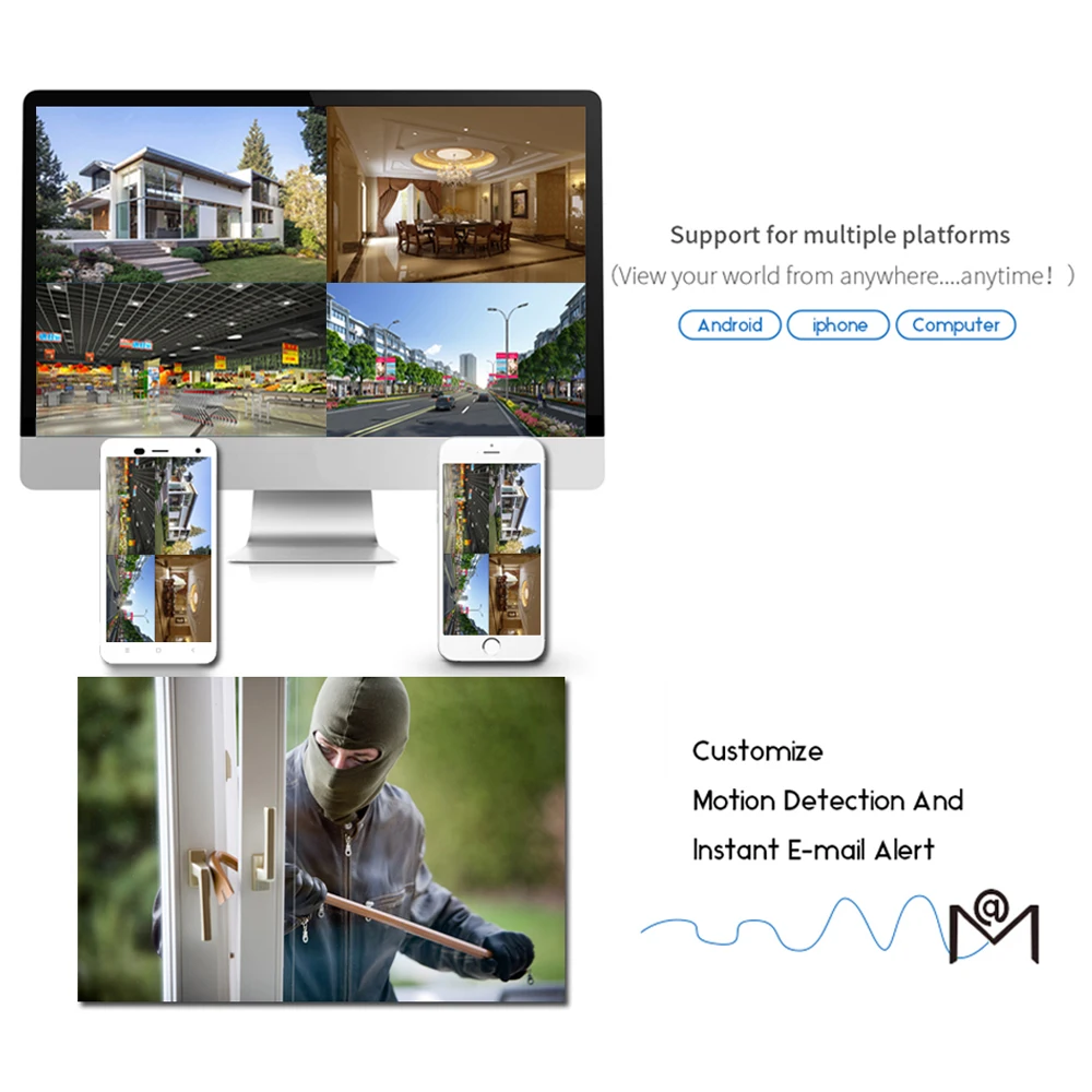 PUAroom 8CH открытый пуля IP Full HD беспроводной сети камера wi fi мобильный nvr комплект с ИК светодио дный используется в системы видеонаблюдения