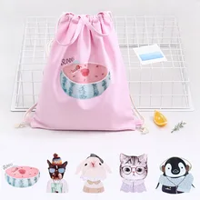 Outdoor Cinch Sack Back Pack Cotton&linen Storage Bag for Beach Travel Shoes Laundry Makeup Women Drawstring Bag for Kids Gifts