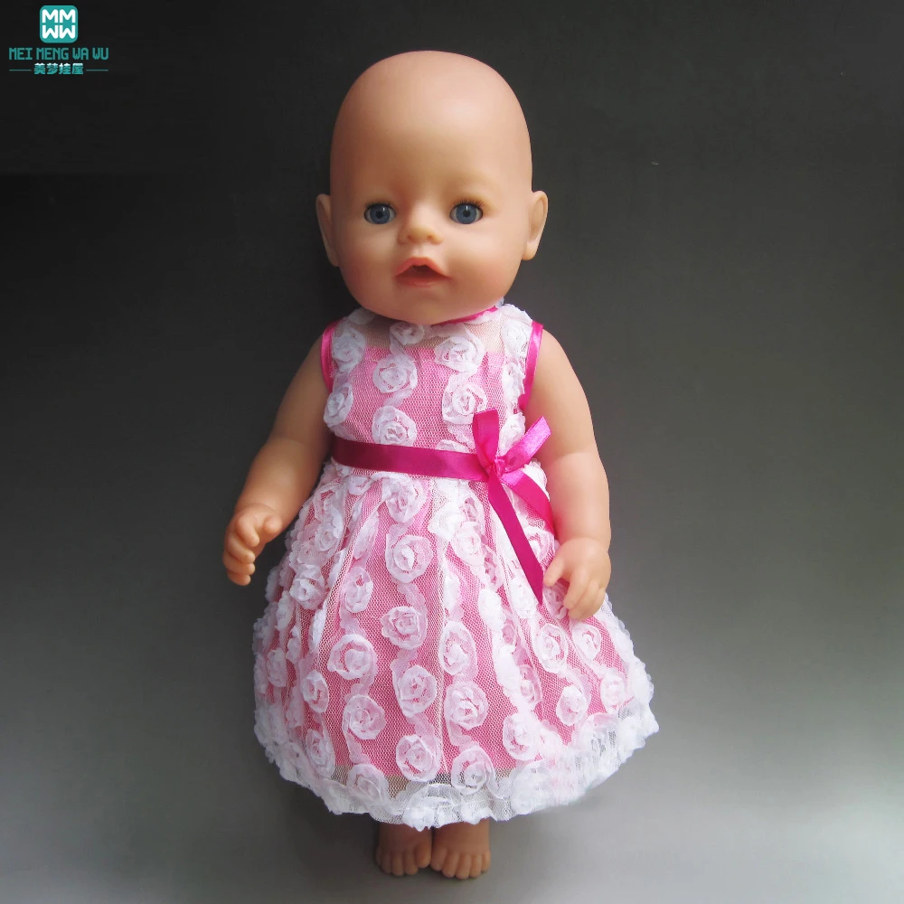 

clothes for dolls fits 43 cm Baby Born zapf doll Pink Princess Dress fits girl doll