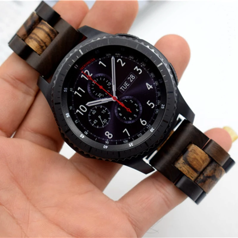 Ремешок из натурального дерева для Samsung Gear S3 Classic Frontier 22 мм браслет ручной работы