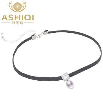 

Real natural white pearl pendant necklace , High quality 925 Solid silver Rope Chain for women gift