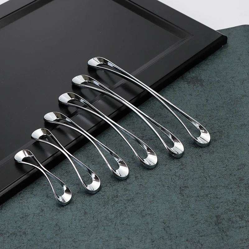 Modern Silver Cabinet Drawer Pulls Fashion Kitchen Cupboard