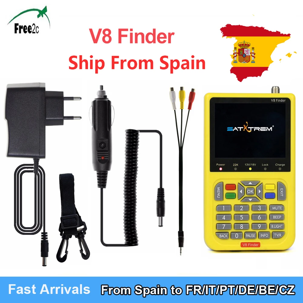 

Satxtrem V8 Finder DVB-S2 High Definition Digital Satellite Finder MPEG-4 DVB S2 Satellite Meter Full 1080P FTA finder