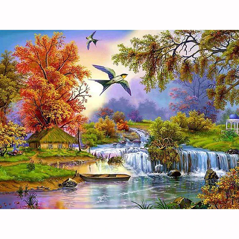 Diamond Embroidery Sale Scenery Painting Full Square Rhinestones Pictures Cross Stitch Mosaic Landscape Nature | Дом и сад