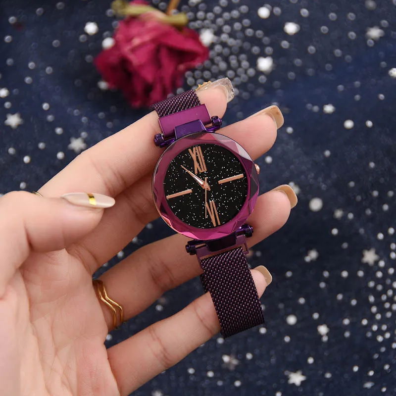 

Women Girls Wrist Quartz Watch Fashion Starry Sky With Alloy Strap Magnetic Buckle Watches TT@88