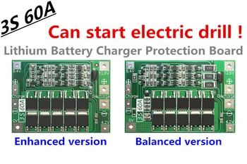 

3S 60A Li-ion Lithium Battery Charger Protection Board PCB BMS For Drill Motor 12.6V 13.6V Lipo Cell Module