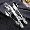 4 unids/set de plata cubiertos conjunto de vajilla para cena cubertería de plata PARA CENA tenedor cuchara cuchillo envío de la gota ► Foto 1/6