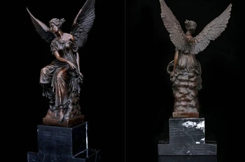 

Art Deco Sculpture Angel Warrior Goddess Of Victory Hold Sword Bronze Statue