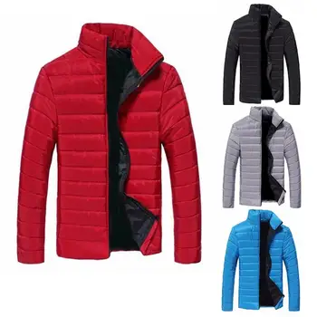 

ZACOO Men Winter Down Cotton Padded Jacket Standing Collar Zipper Outwear Coat Warm Blouse