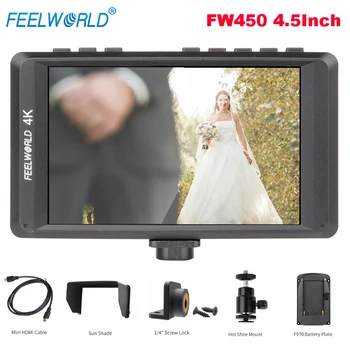 

Feelworld FW450 4.5Inch IPS 4K HDMI On-Camera Field Monitor 1280x800 HD Portable LCD Monitor for DSLR Peaking Focus Check Field