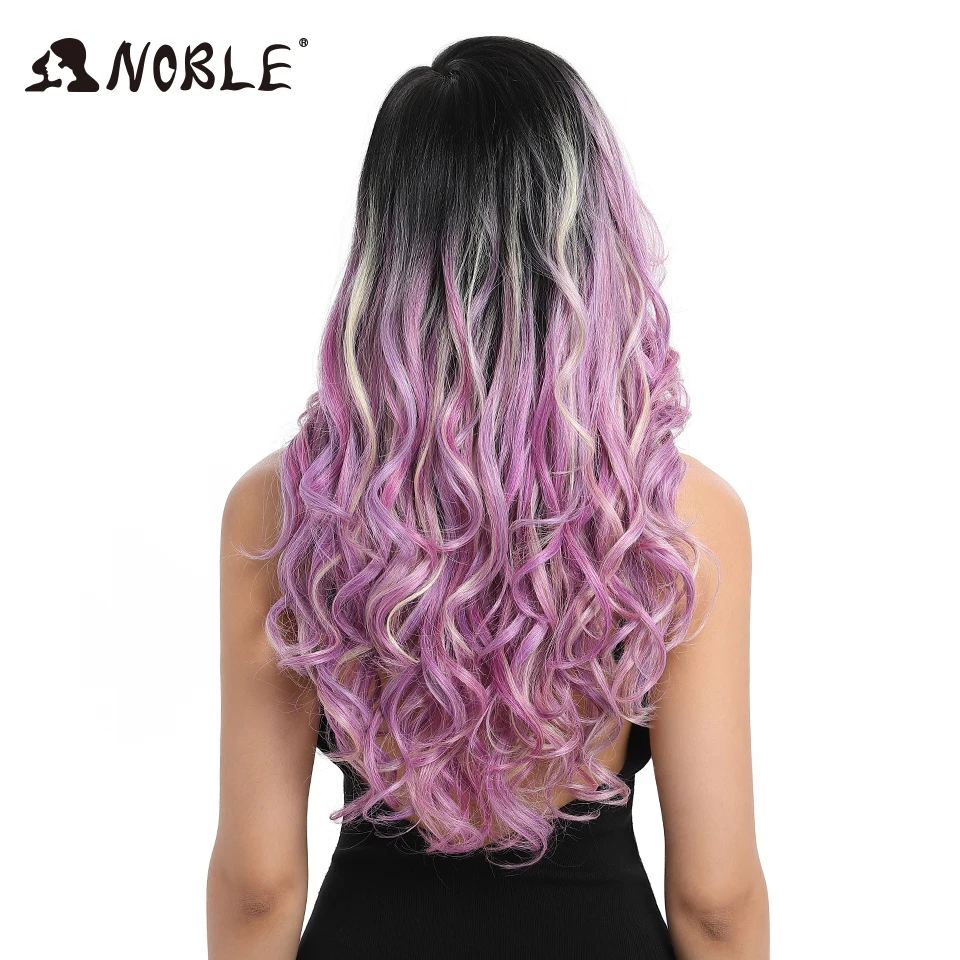 Благородный Хай синтетический парик длинный волнистый розовый фиолетовый косплей парик 22 дюймов парики для черных женщин синтетический парик на кружеве термостойкий