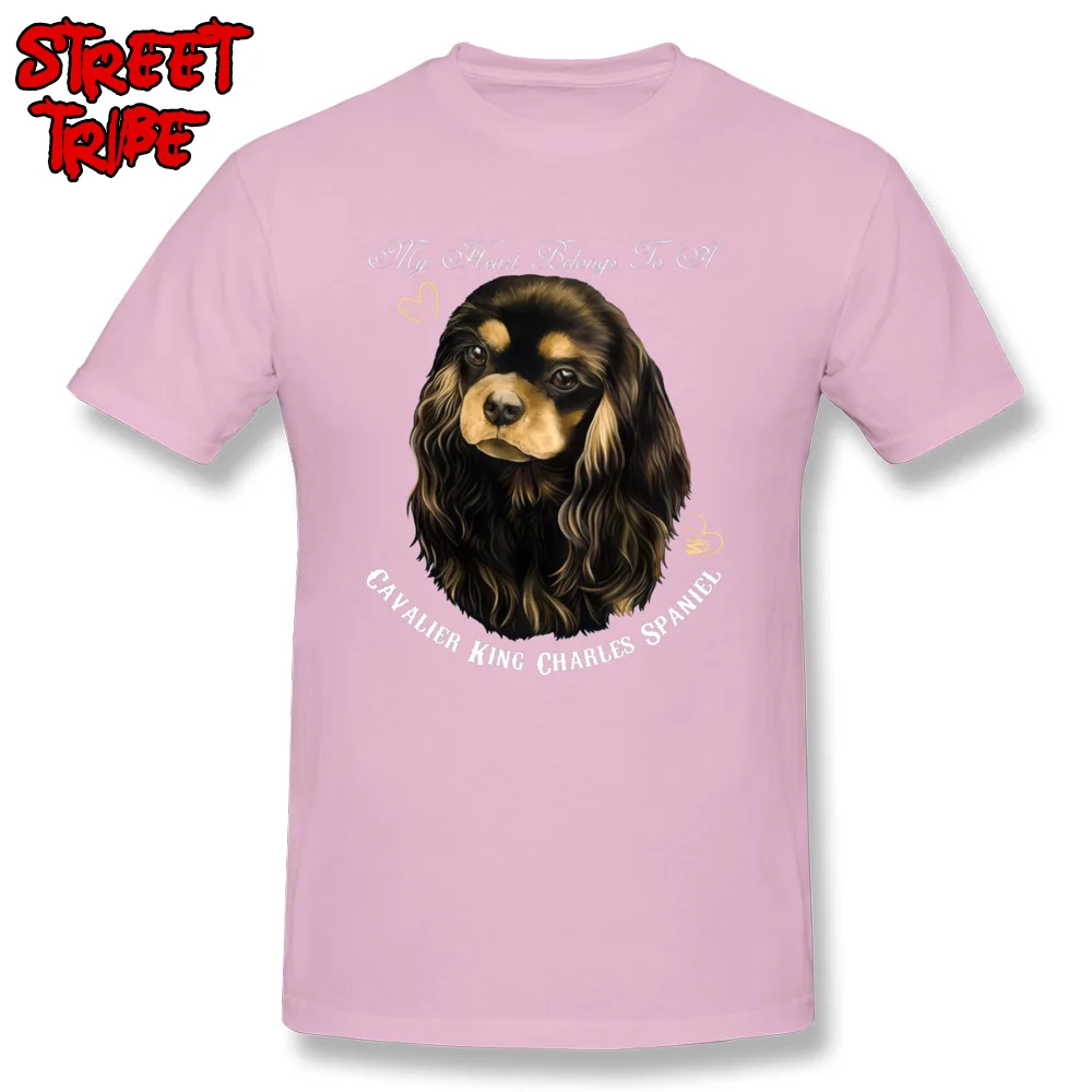 3D Printed comfortable ostern Day 100% Cotton O-Neck Men Tops T Shirt Printed On Tops Tees Prevalent Short Sleeve T Shirts Cavalier King Charles Spaniel King Charles Sp pink