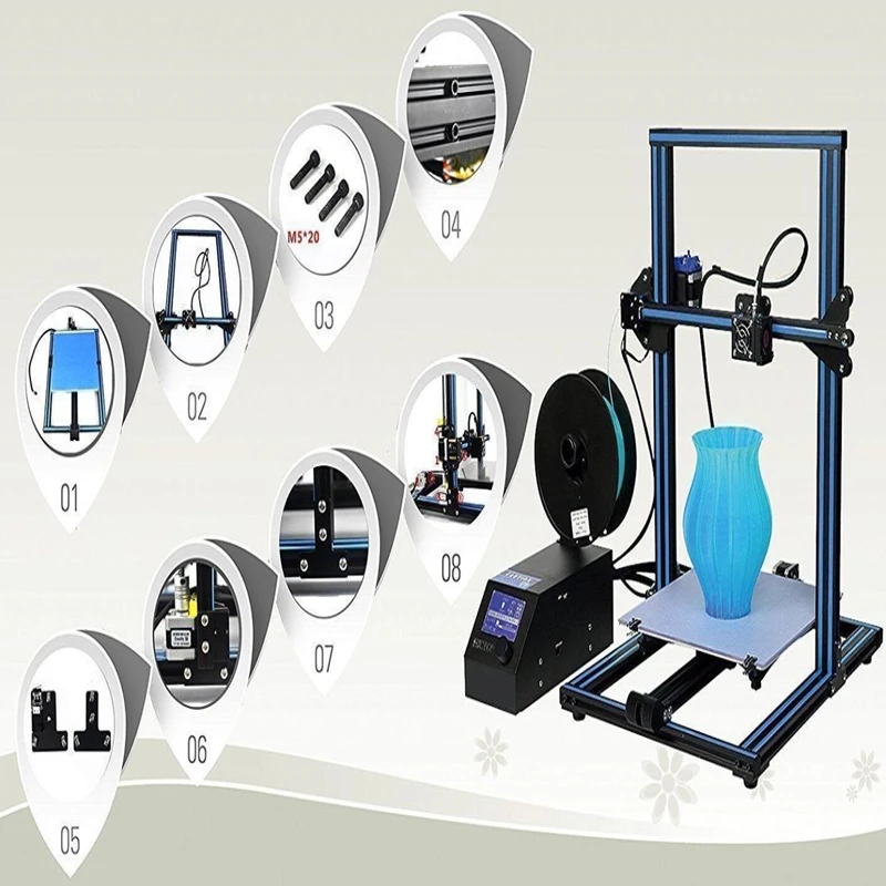 New Design Pre-assmbly Flsun 3D Printer Large Printing Area 300*300*400mm Super Hot Resume Power Failure Printing